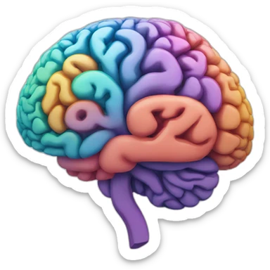 Coloured brain science sticker