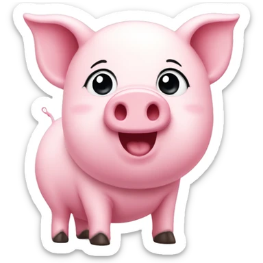 Pink piggy cute sticker