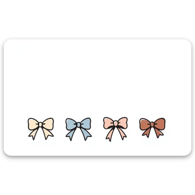 various bow styles including classic, ribbon, double, tied in pastel colors dd9fb0, ffc6d3, a3bfc9, c4bee2, f1b091, hand-drawn doodle style sticker