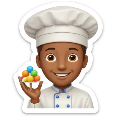 Chef + gumdrop hat sticker