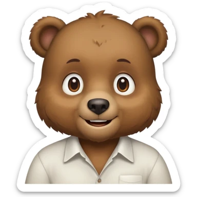 bear wear white shirt sticker