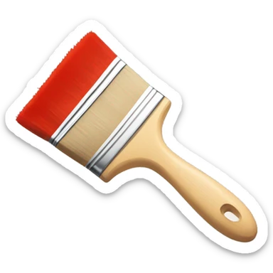 Paint brush with red paint sticker