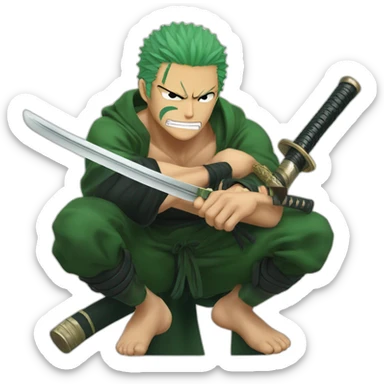 Roronoa zoro with katana sticker