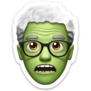 A zombie with glasses sticker