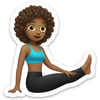 Light brown and black haired girl doing Pilates sticker