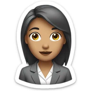 Office girl with computer sticker