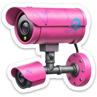Security Camera pink with graffity sticker