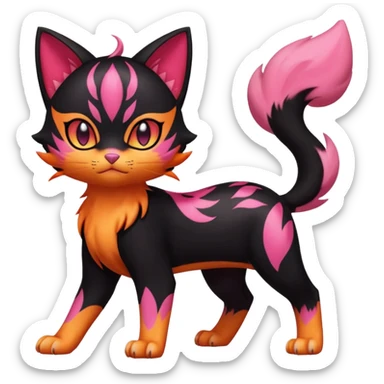 Liepard-Skitty-Litten-Pokémon-fusion-creature (full body) sticker