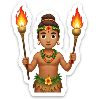 Hawaiian fire dancer sticker
