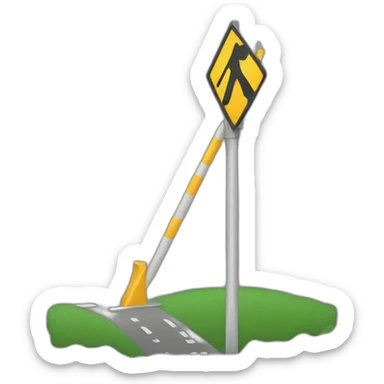 Road sign board to take left sticker