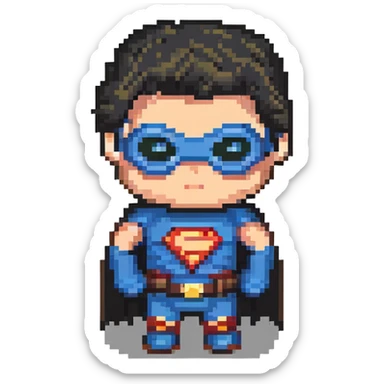 superhero character named Icon with a graphic designer theme sticker