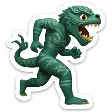Māori taniwha doing a pukana   sticker