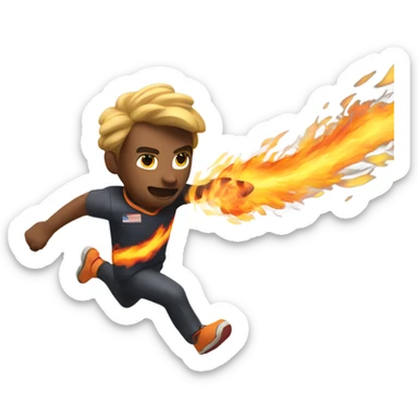 Dash forward with blazing speed, leaving a fiery trail behind. sticker