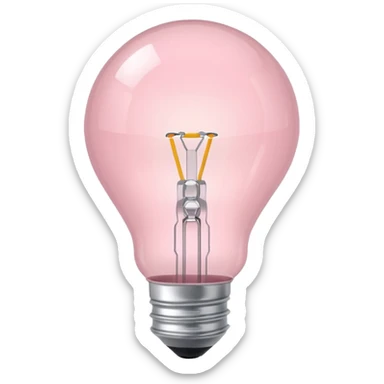 light pink light bulb minimal design sticker
