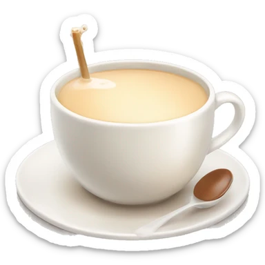 Milk tea in cup with plate sticker