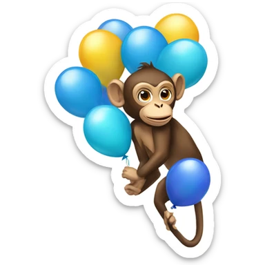Monkeys popping balloons  sticker