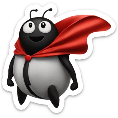 Ladybug with Superman cape sticker