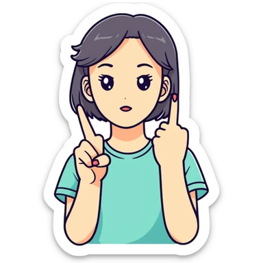 Sassy girl sticking middle finger up sticker