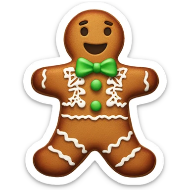 red gingerbread cookie sticker