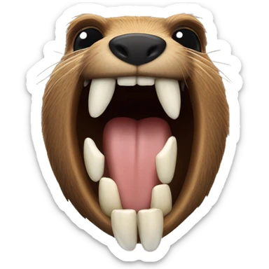 spy beaver teeth sticker
