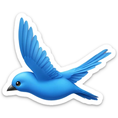 blue bird flying sticker