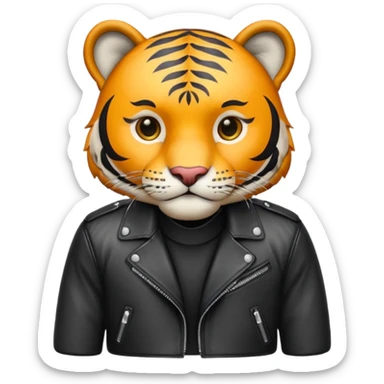 tiger in stylish leather jacket sticker