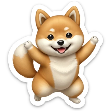 happy shiba inu dancing sticker