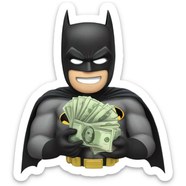 Batman offering stack of money sticker