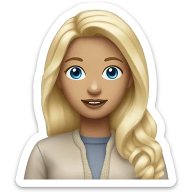 Blonde girl blue eyes wearing uggs sticker