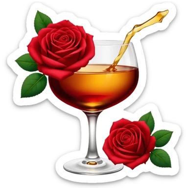 Red roses and liquor sticker