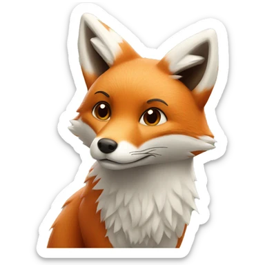 Red fox next to white fox sticker