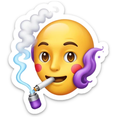 Emoji vaping sticker