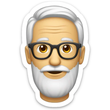 anciano calvo con barba blanca y gafas sticker