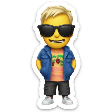 Venom with vacation clothes  sticker