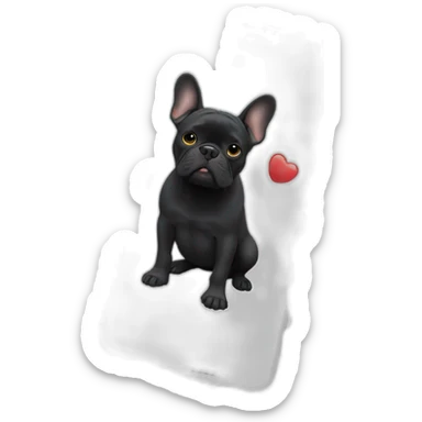 Black french buldog with iPhone  sticker