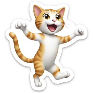 Cat dancing sticker