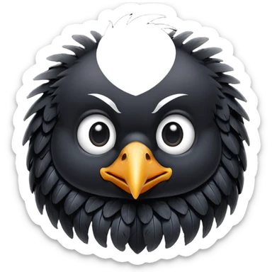 really cute adorable baby crow massive cute eyes little beak sticker