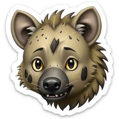 Glossy homeless hyena sticker