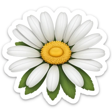 One white daisy flower sticker