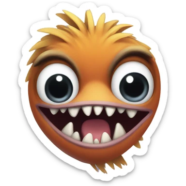 A quirky looking bird with huge teeth and being very very very skinny sticker