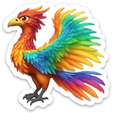 rainbow fire phoenix bird  sticker