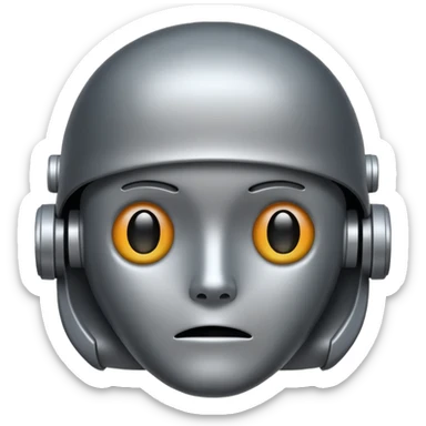 ai robot emoji, sad expression sticker