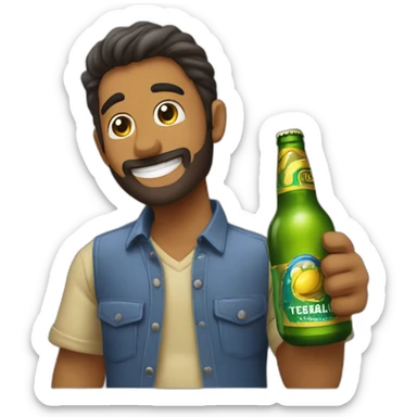 jabali bebiendo jarra cerveza sticker