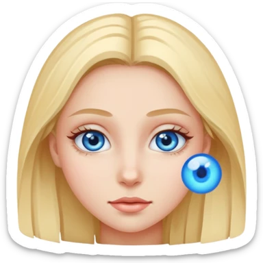 Solo un ojo azul de chica para emoji sticker
