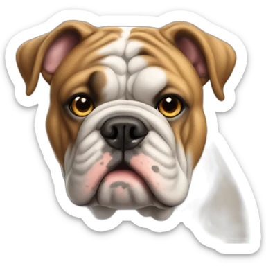 english bulldog tête sticker