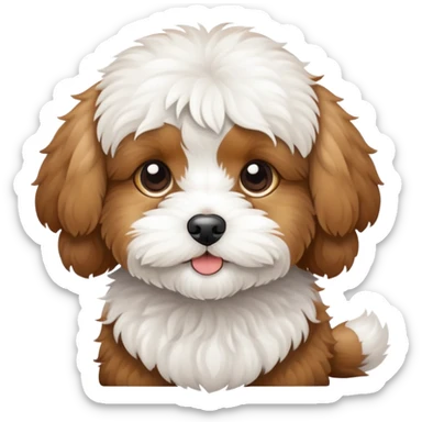 Cavapoo with white stripe sticker