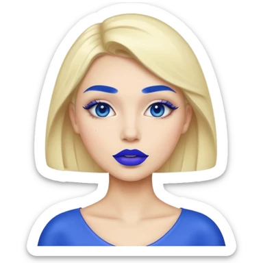 blue lipstick sticker