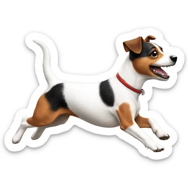 Jack Russell dog running sticker