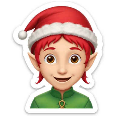 Christmas elf, funny, red sticker