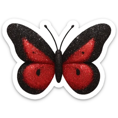 red and black glitter butterfly sticker